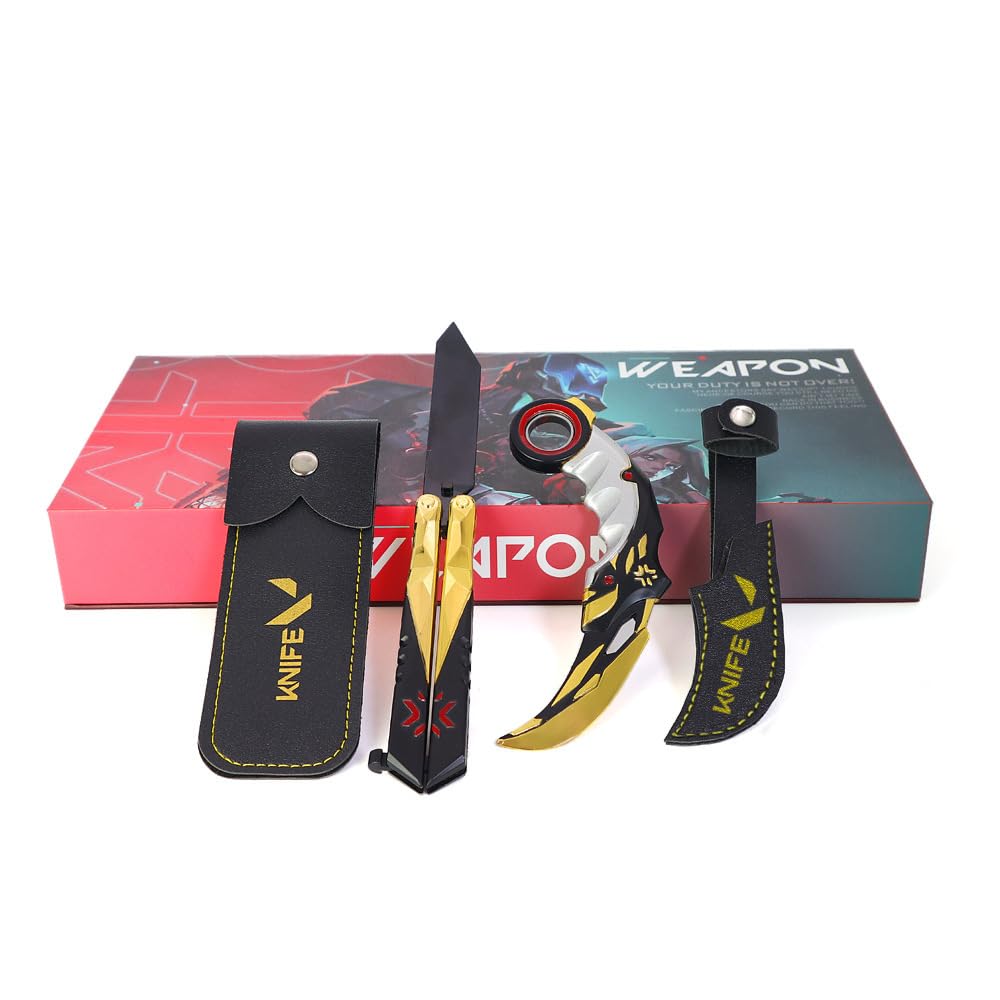 Valorant Champion Karambit Knife Model 2022 Game Event Commemorative Gift Box Set Replica – Metal Display & Cosplay Knife (Gift Box - Set of 2)