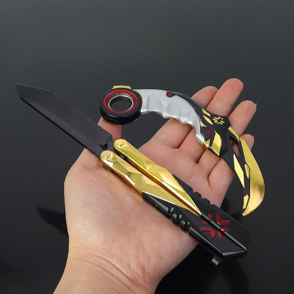 Valorant Champion Karambit Knife Model 2022 Game Event Commemorative Gift Box Set Replica – Metal Display & Cosplay Knife (Gift Box - Set of 2)