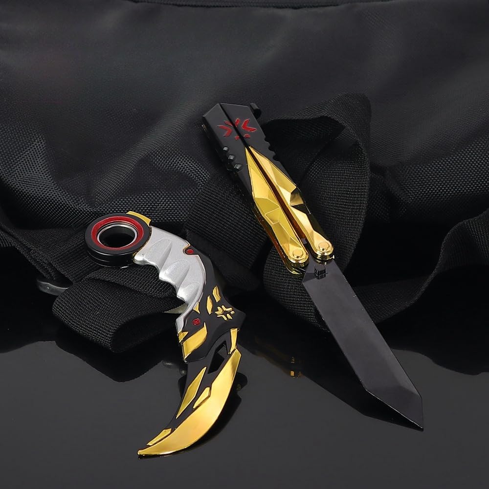 Valorant Champion Karambit Knife Model 2022 Game Event Commemorative Gift Box Set Replica – Metal Display & Cosplay Knife (Gift Box - Set of 2)